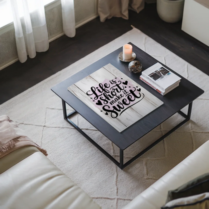 Spruch Fotoboard Magnet Wandbild Life is short sweet