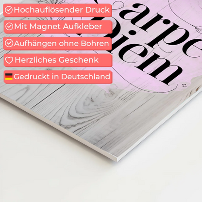 Carpe Diem Sprüche Poster Magentisch Personalisiert Fotoboard