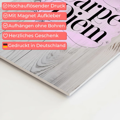 Carpe Diem Sprüche Poster Magentisch Personalisiert Fotoboard
