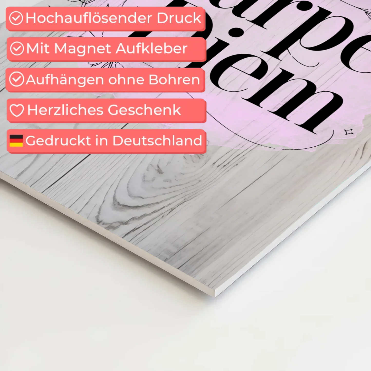 Carpe Diem Sprüche Poster Magentisch Personalisiert Fotoboard