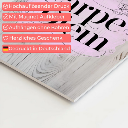 Carpe Diem Sprüche Poster Magentisch Personalisiert Fotoboard
