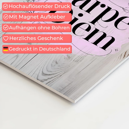 Carpe Diem Sprüche Poster Magentisch Personalisiert Fotoboard