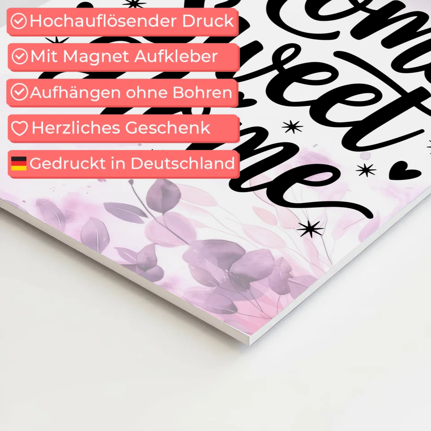 Magnet Poster mit Spruch Home Sweet Home Geschenkidee