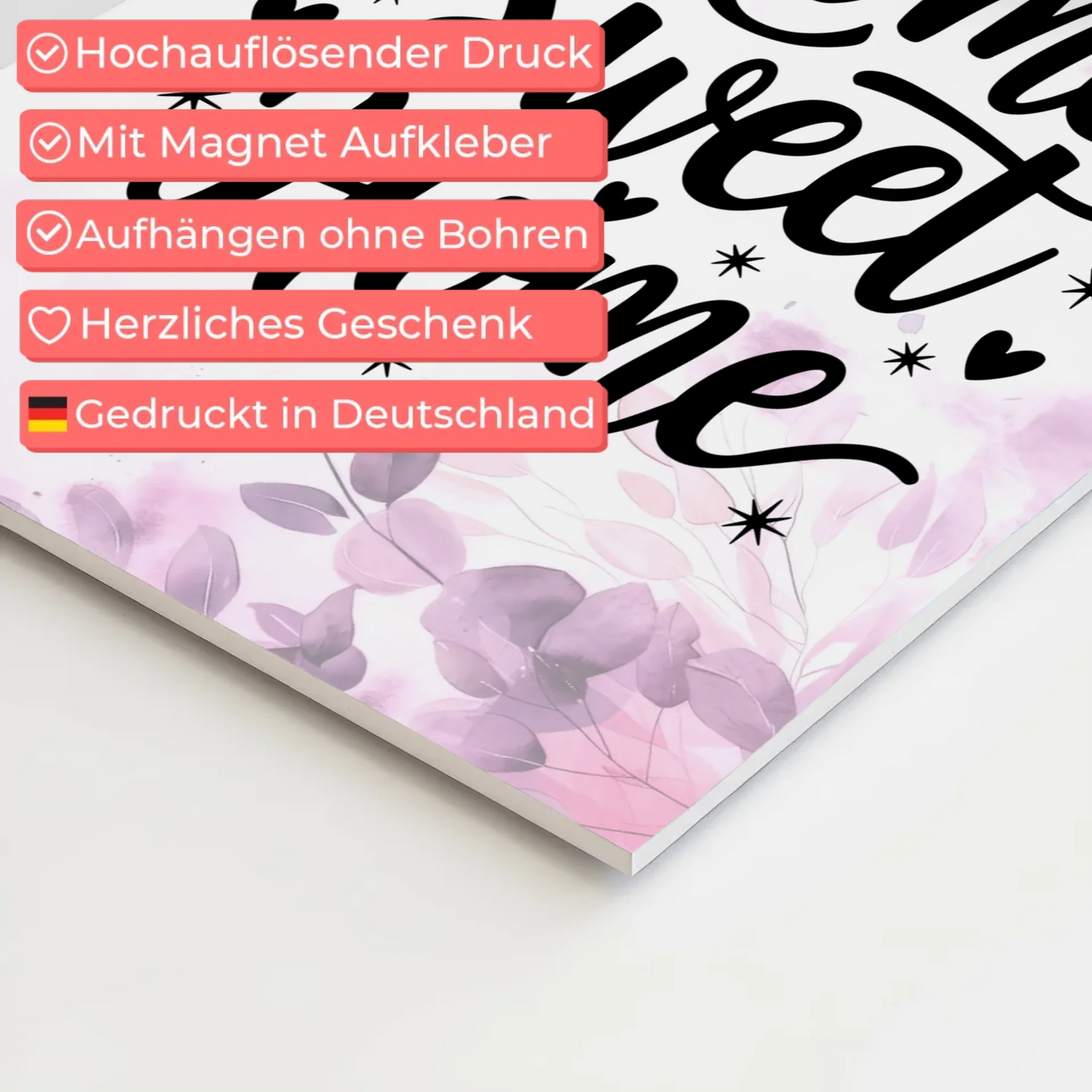 Magnet Poster mit Spruch Home Sweet Home Geschenkidee