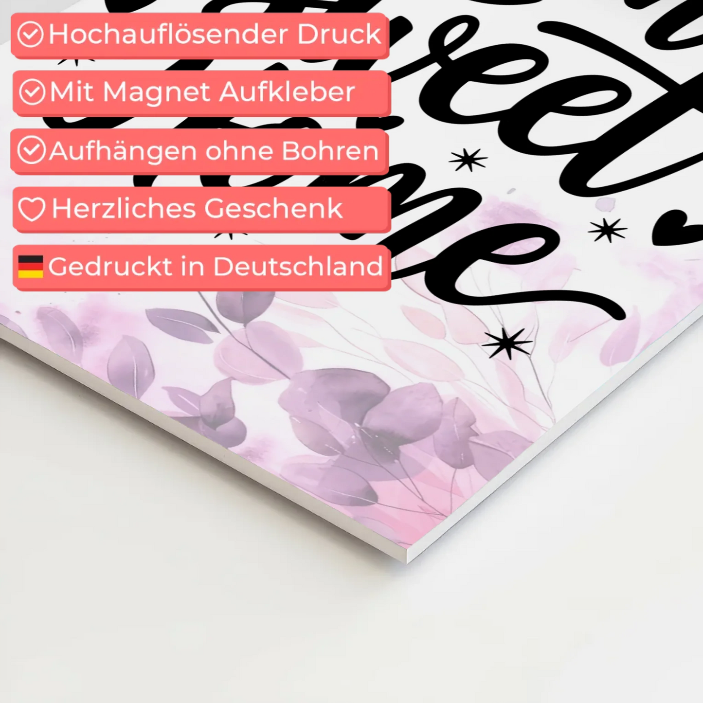 Magnet Poster mit Spruch Home Sweet Home Geschenkidee