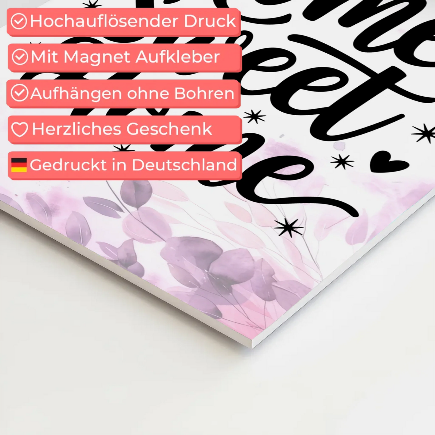 Magnet Poster mit Spruch Home Sweet Home Geschenkidee