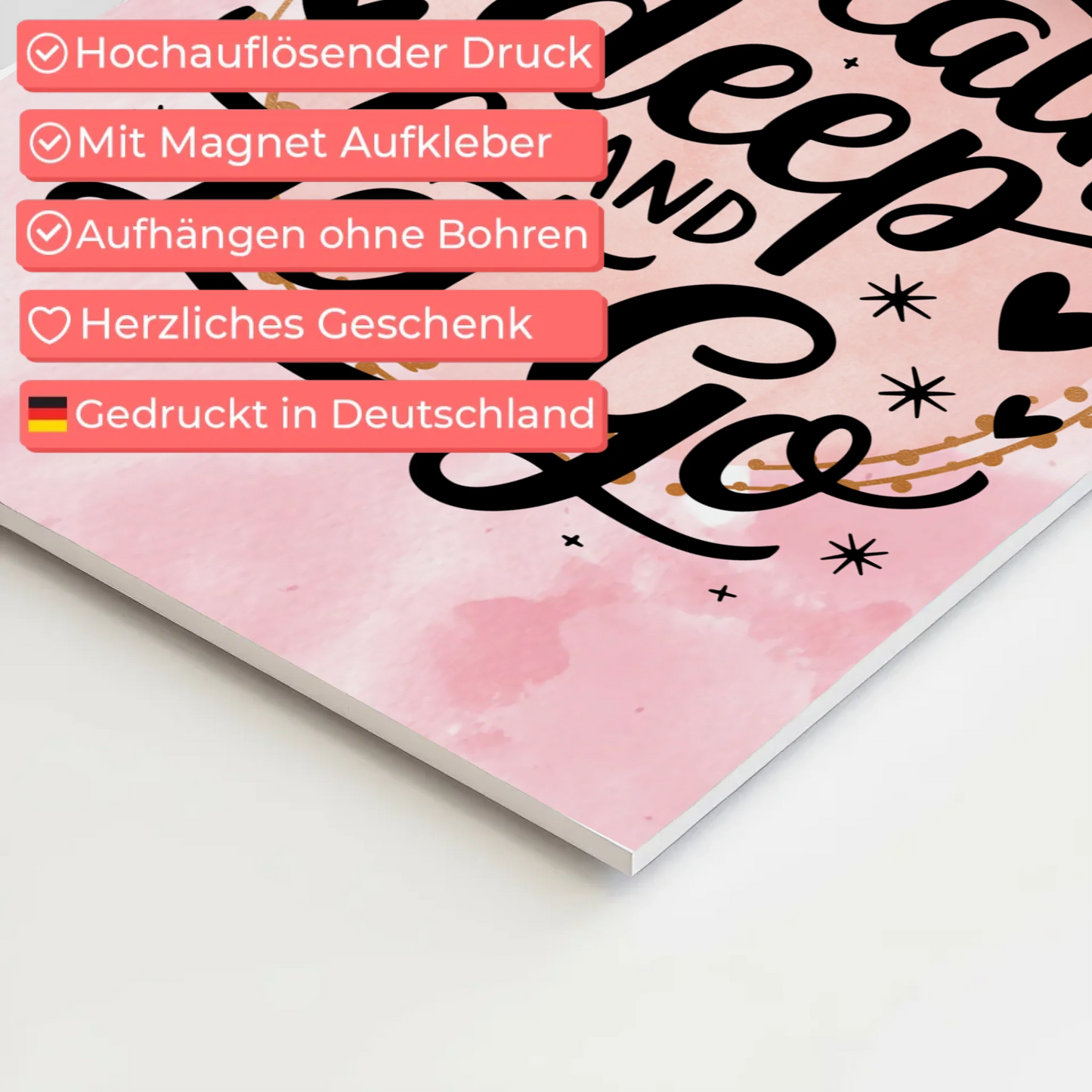 Magnet Poster Spruch Breathe Deep and Let Go Geschenk