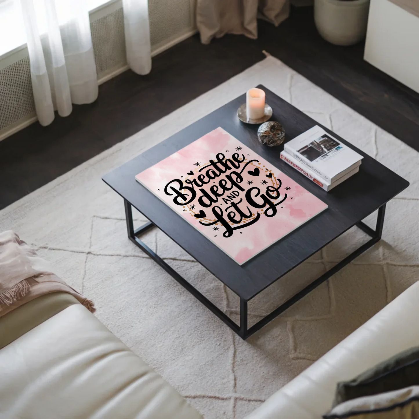 Magnet Poster Spruch Breathe Deep and Let Go Geschenk