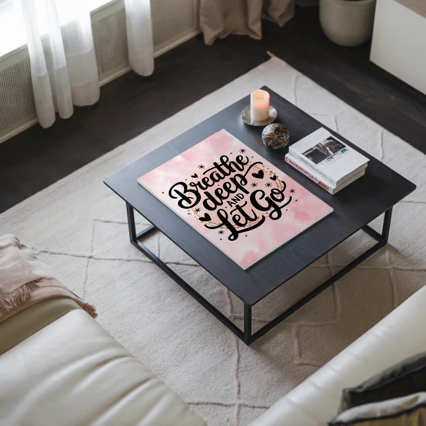 Magnet Poster Spruch Breathe Deep and Let Go Geschenk