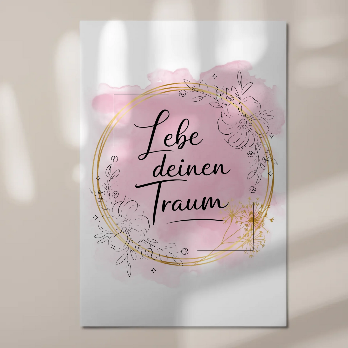 Spruch Fotoboard Magnet Wandbild Lebe deinen Traum