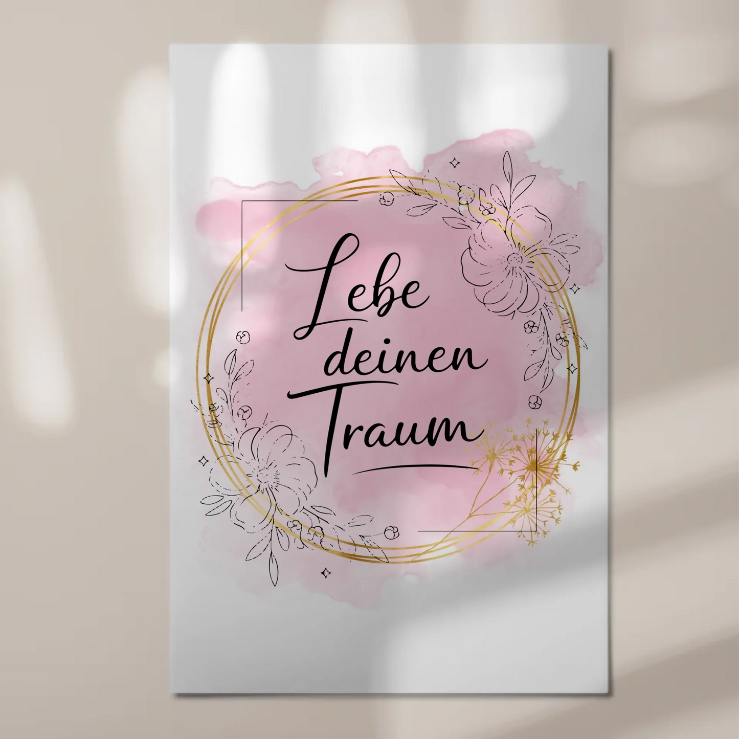 Spruch Fotoboard Magnet Wandbild Lebe deinen Traum