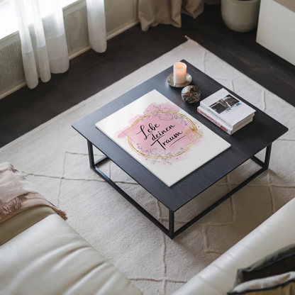 Spruch Fotoboard Magnet Wandbild Lebe deinen Traum