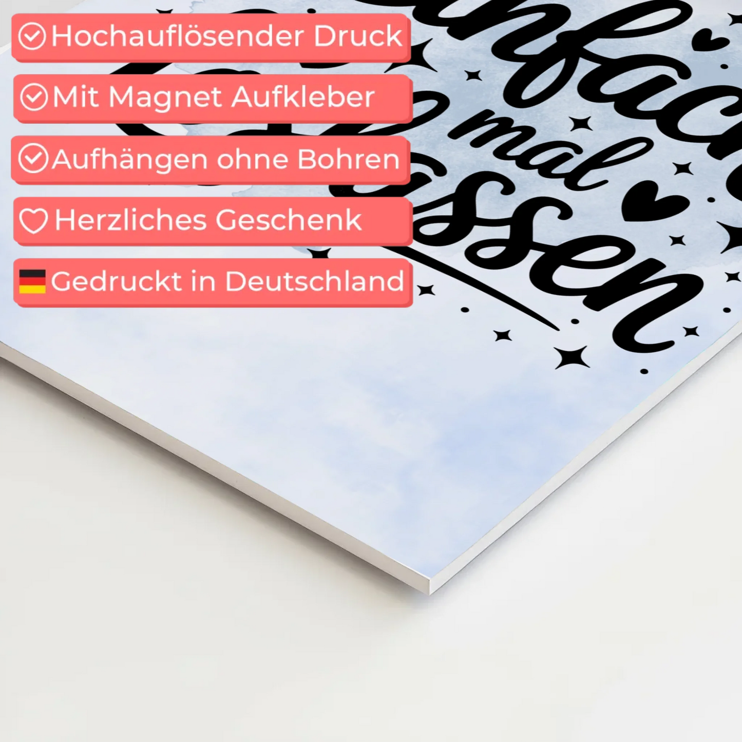 Sprüche Poster Magentisch - Einfach mal loslassen