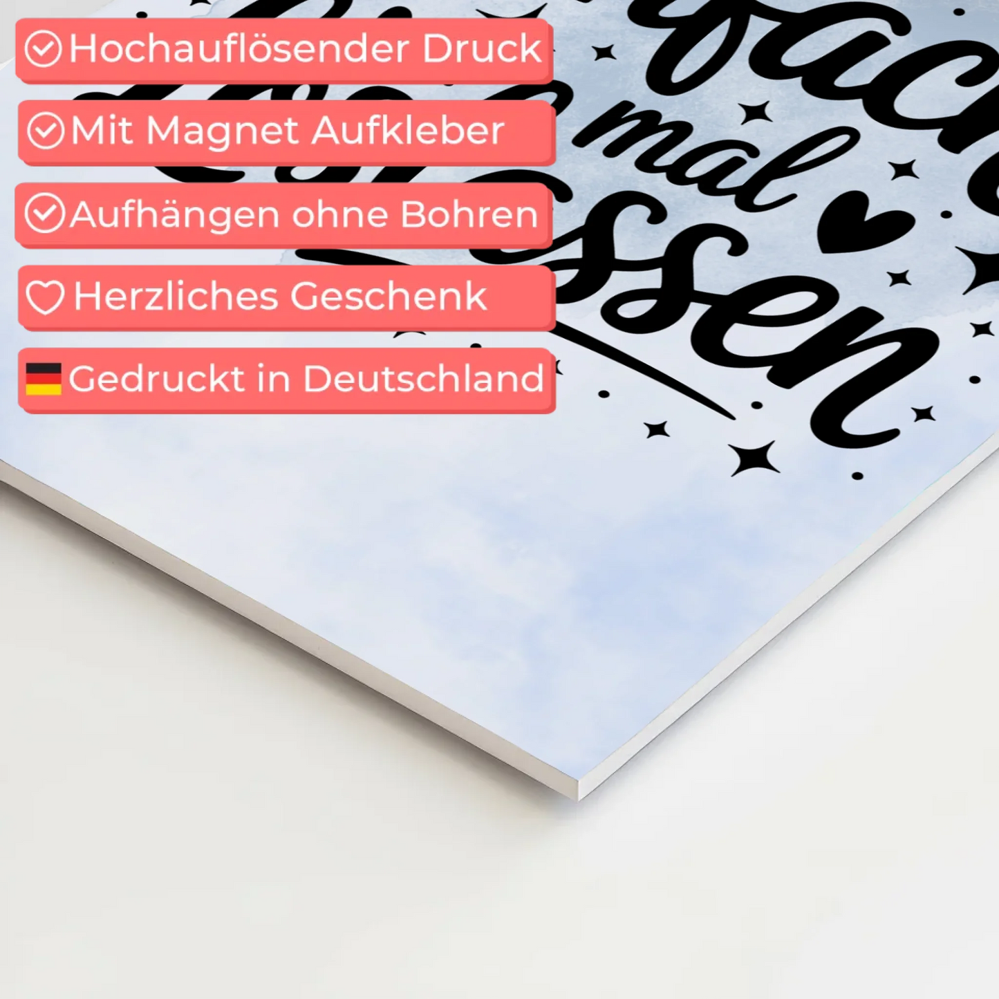 Sprüche Poster Magentisch - Einfach mal loslassen