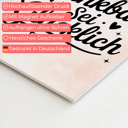 Magnet Poster Spruch Sei dankbar sei glücklich Geschenk