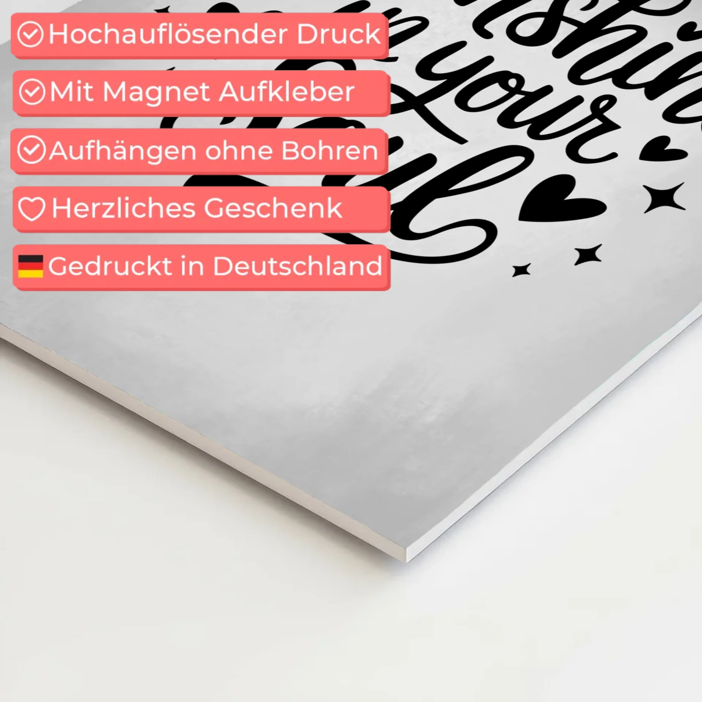 Spruch Fotoboard Magnet Wandbild Sunshine in your Soul