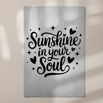 Spruch Fotoboard Magnet Wandbild Sunshine in your Soul