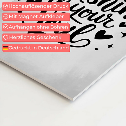Spruch Fotoboard Magnet Wandbild Sunshine in your Soul