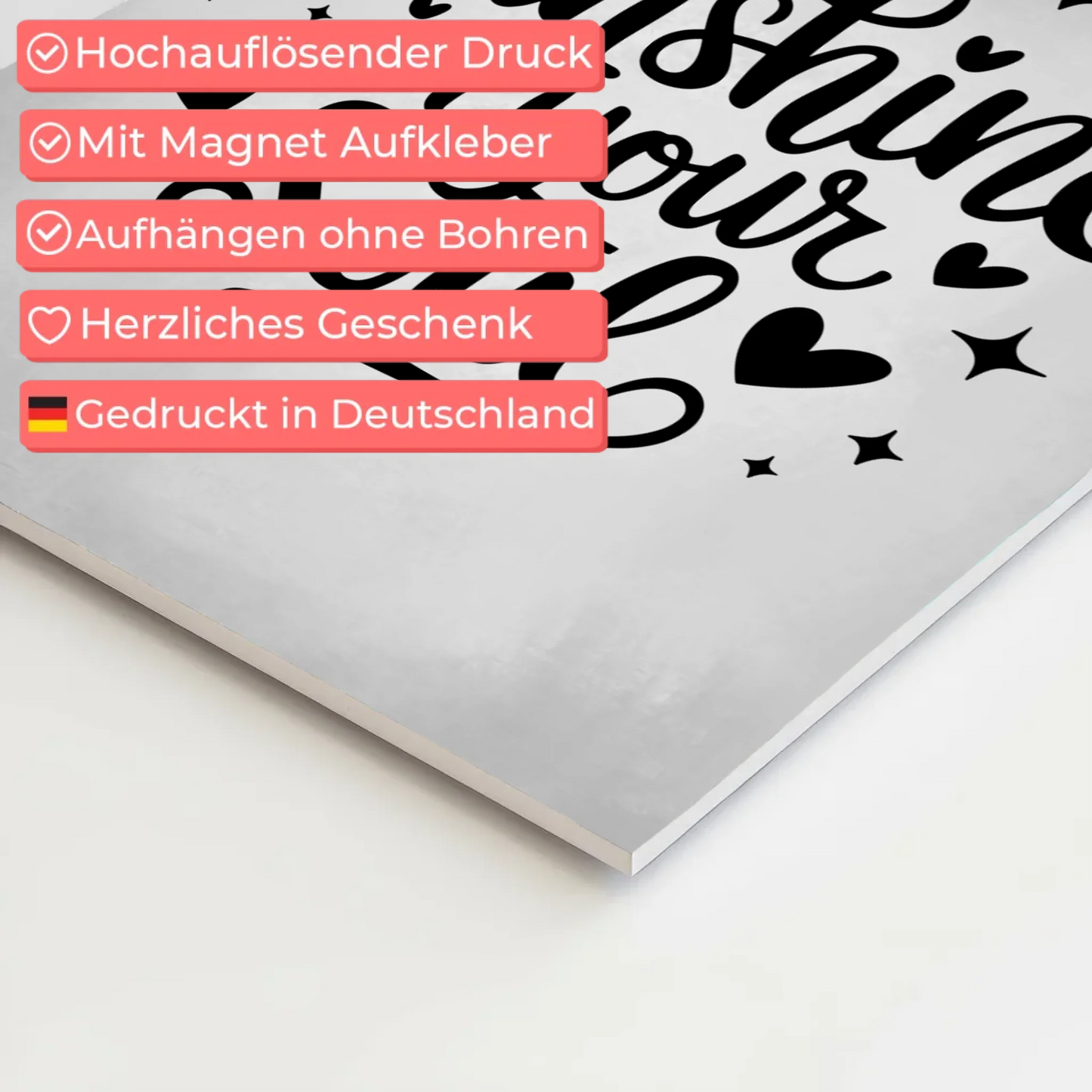 Spruch Fotoboard Magnet Wandbild Sunshine in your Soul