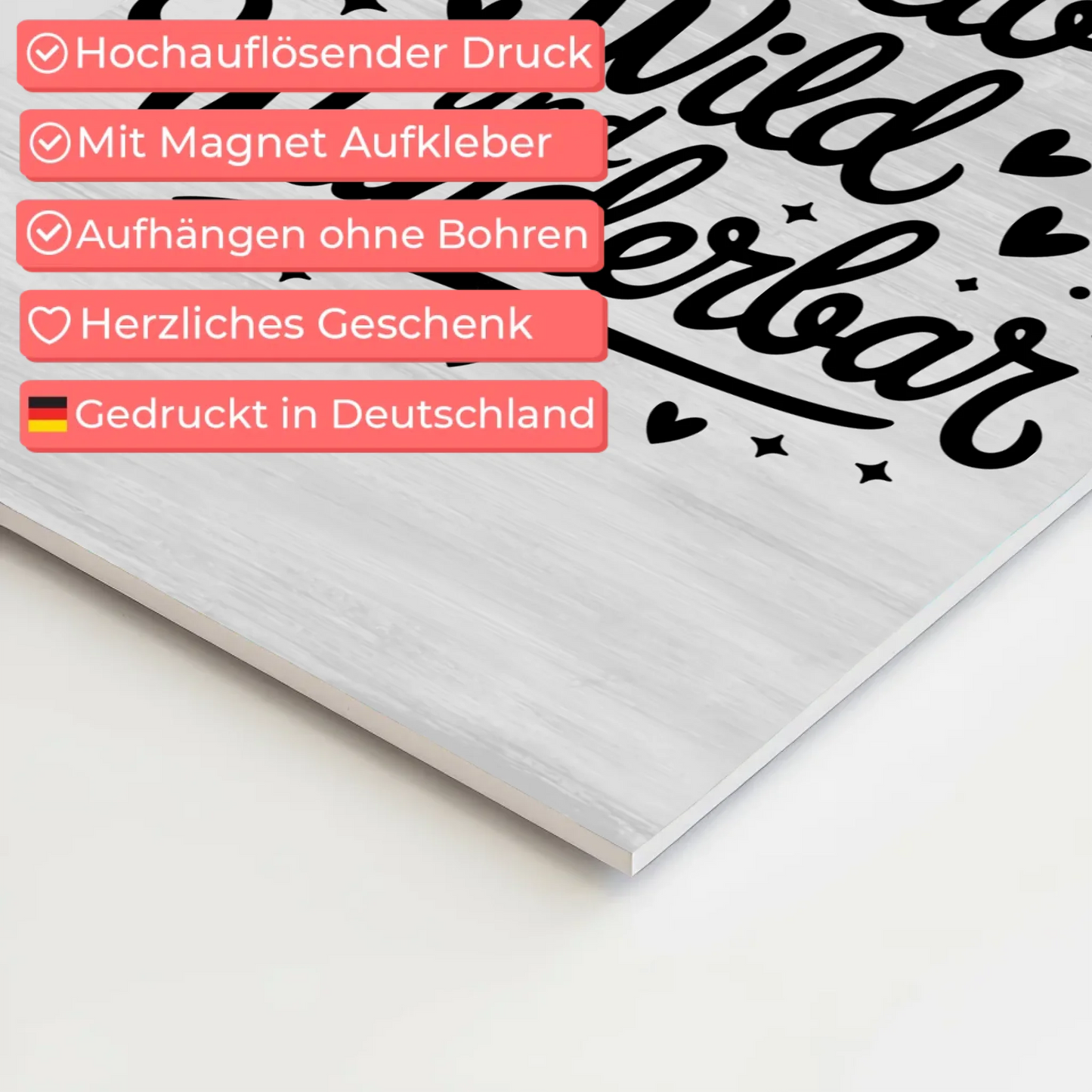Magnet Poster mit Spruch Bleib wild und wunderbar