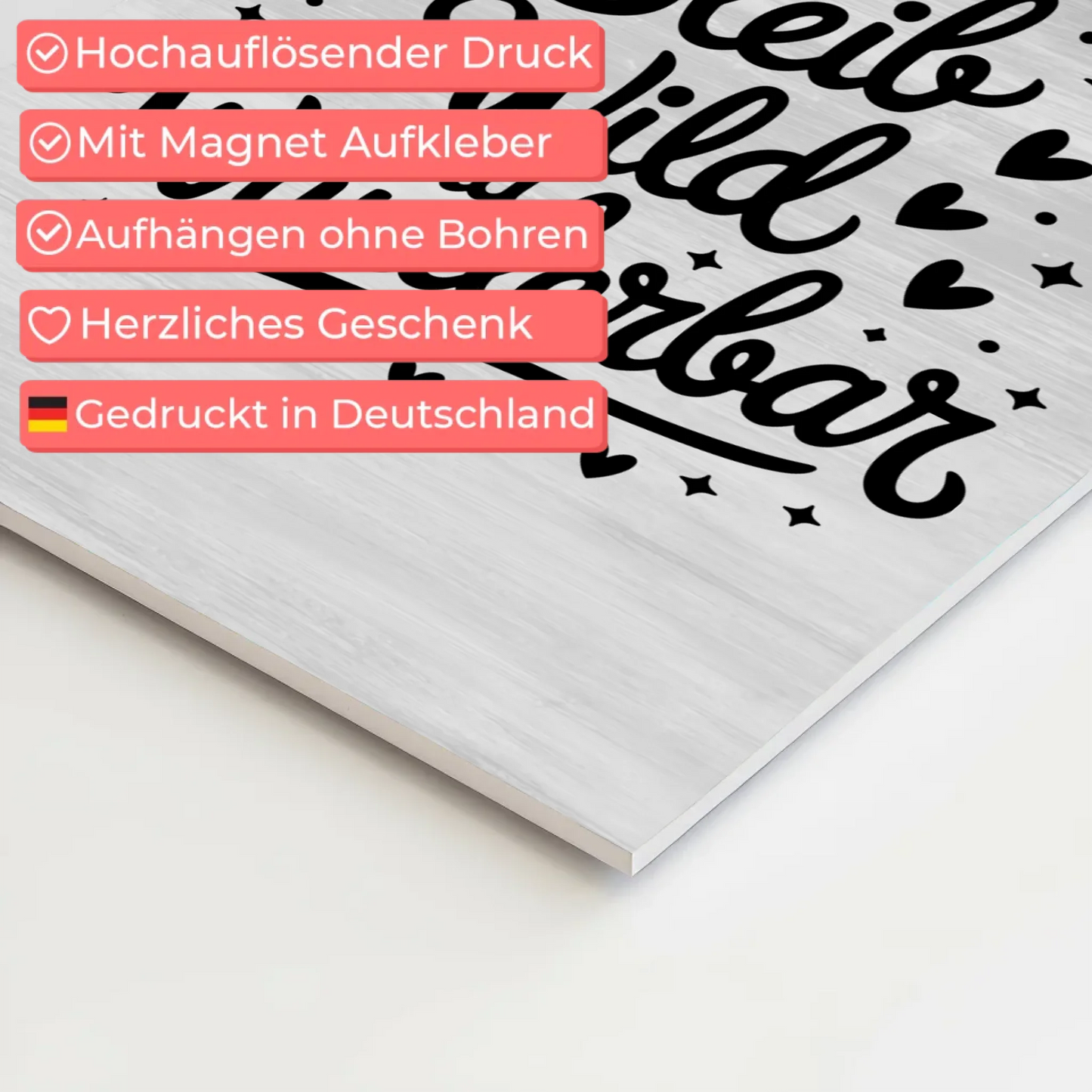 Magnet Poster mit Spruch Bleib wild und wunderbar