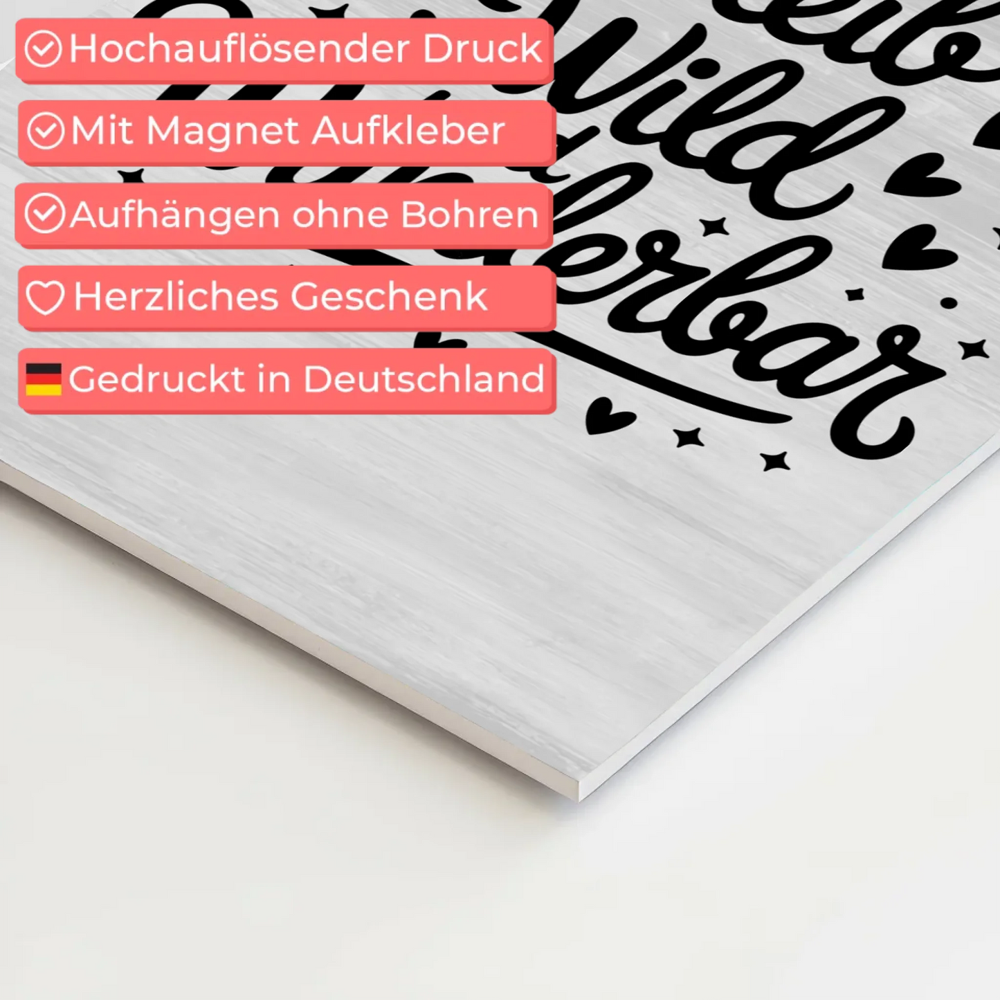 Magnet Poster mit Spruch Bleib wild und wunderbar