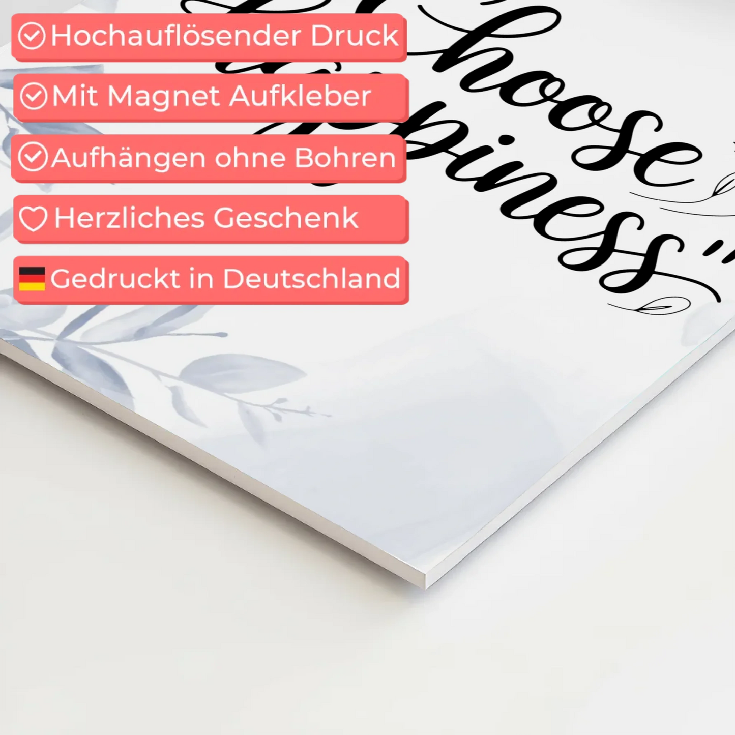 Magnet Poster Spruch Choose Happiness personalisiert