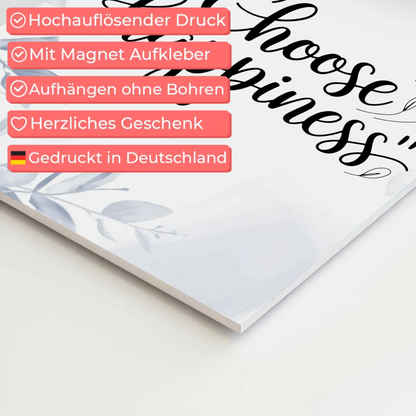 Magnet Poster Spruch Choose Happiness personalisiert