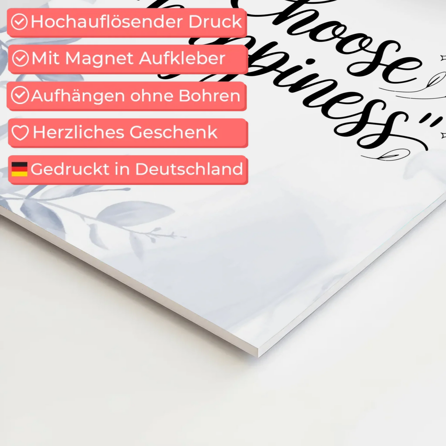 Magnet Poster Spruch Choose Happiness personalisiert