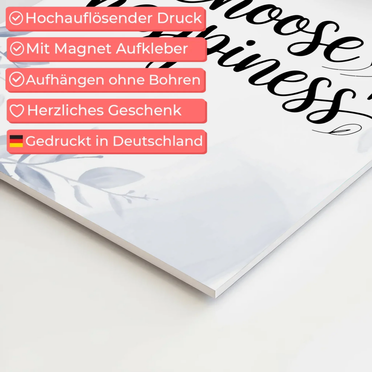 Magnet Poster Spruch Choose Happiness personalisiert