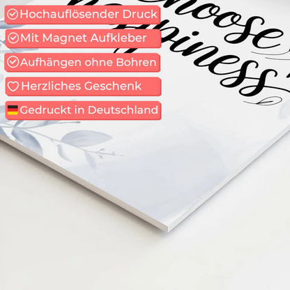 Magnet Poster Spruch Choose Happiness personalisiert