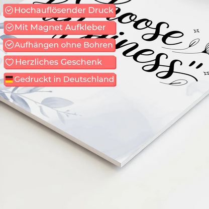 Magnet Poster Spruch Choose Happiness personalisiert
