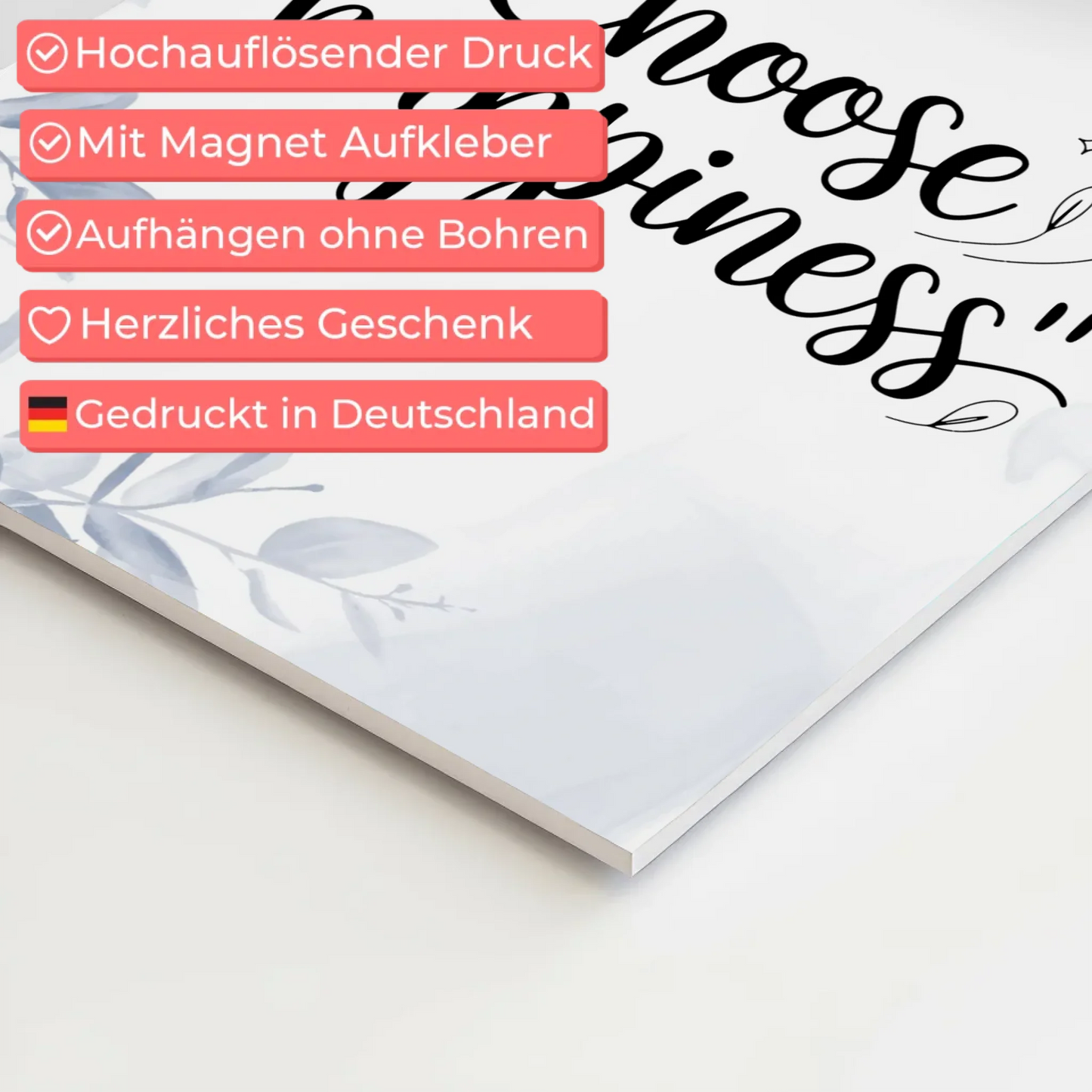 Magnet Poster Spruch Choose Happiness personalisiert