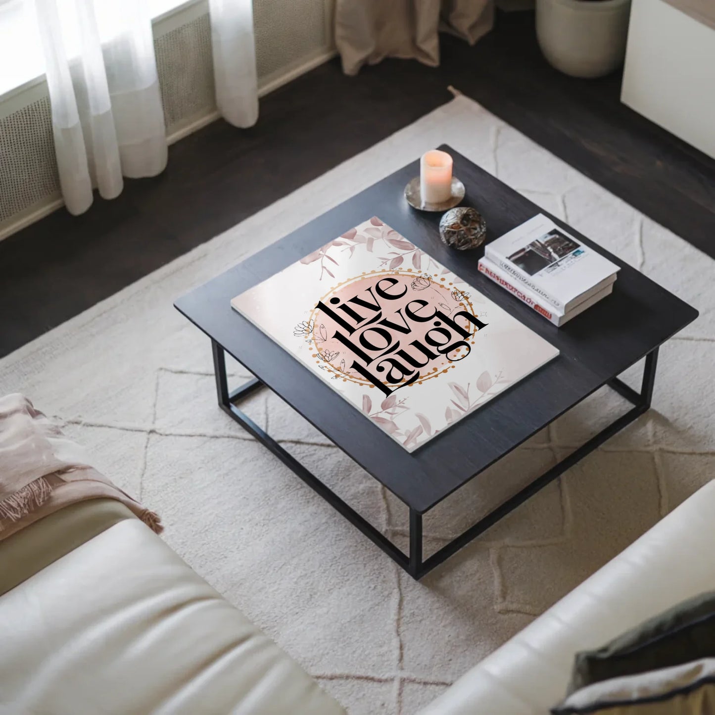 Spruch Fotoboard Magnet Wandbild Live Love Laugh Geschenk