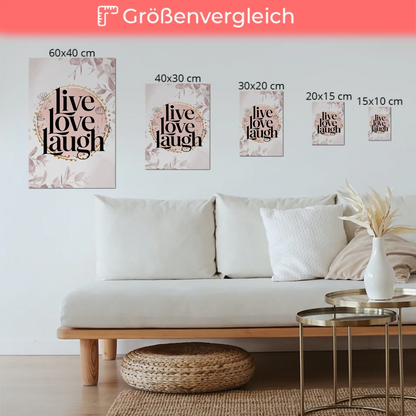 Spruch Fotoboard Magnet Wandbild Live Love Laugh Geschenk