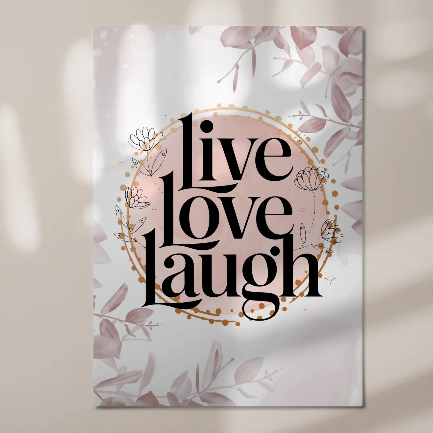 Spruch Fotoboard Magnet Wandbild Live Love Laugh Geschenk