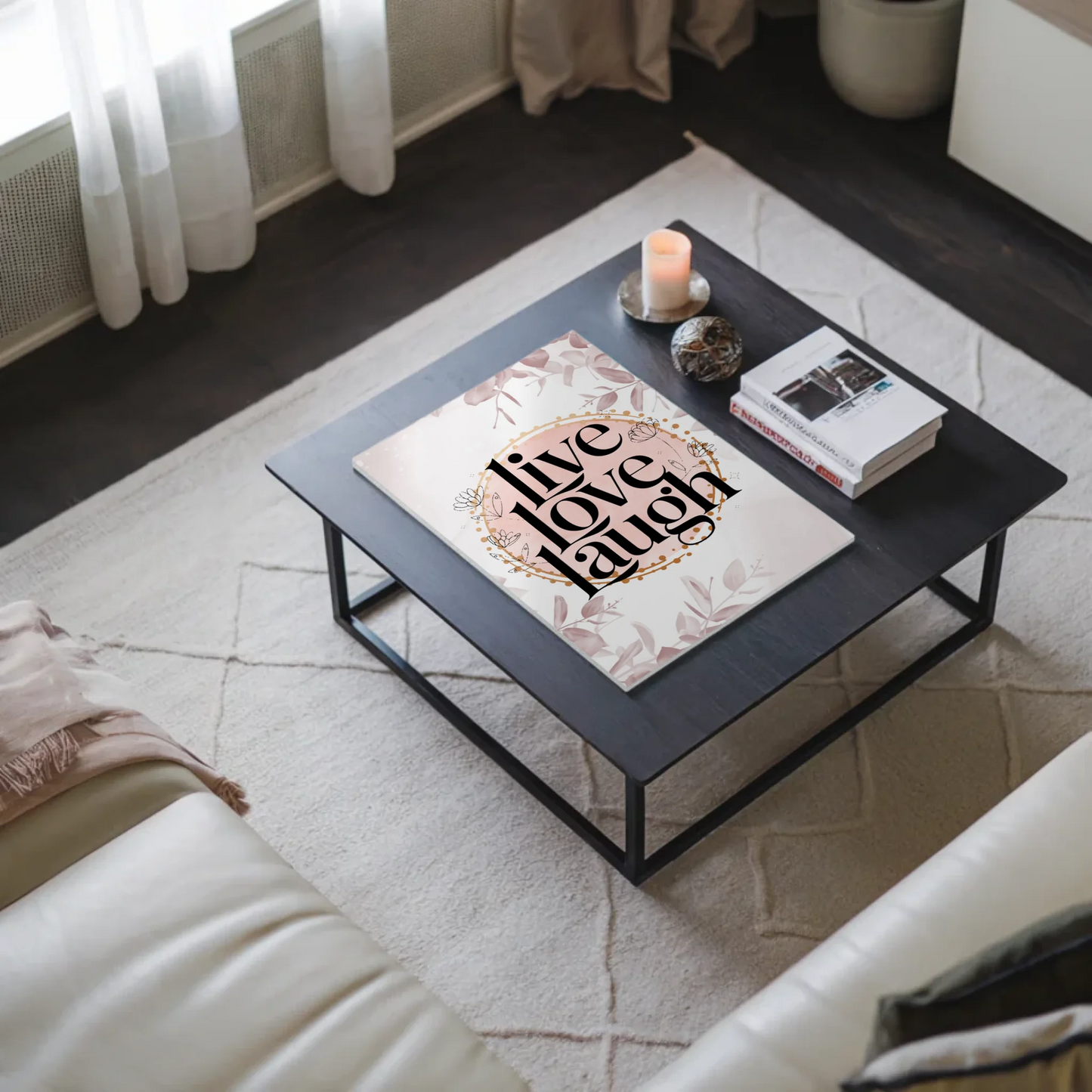 Spruch Fotoboard Magnet Wandbild Live Love Laugh Geschenk