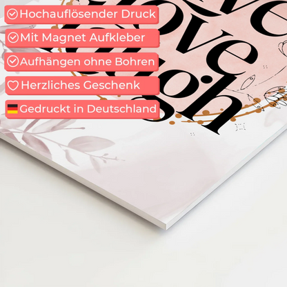 Spruch Fotoboard Magnet Wandbild Live Love Laugh Geschenk