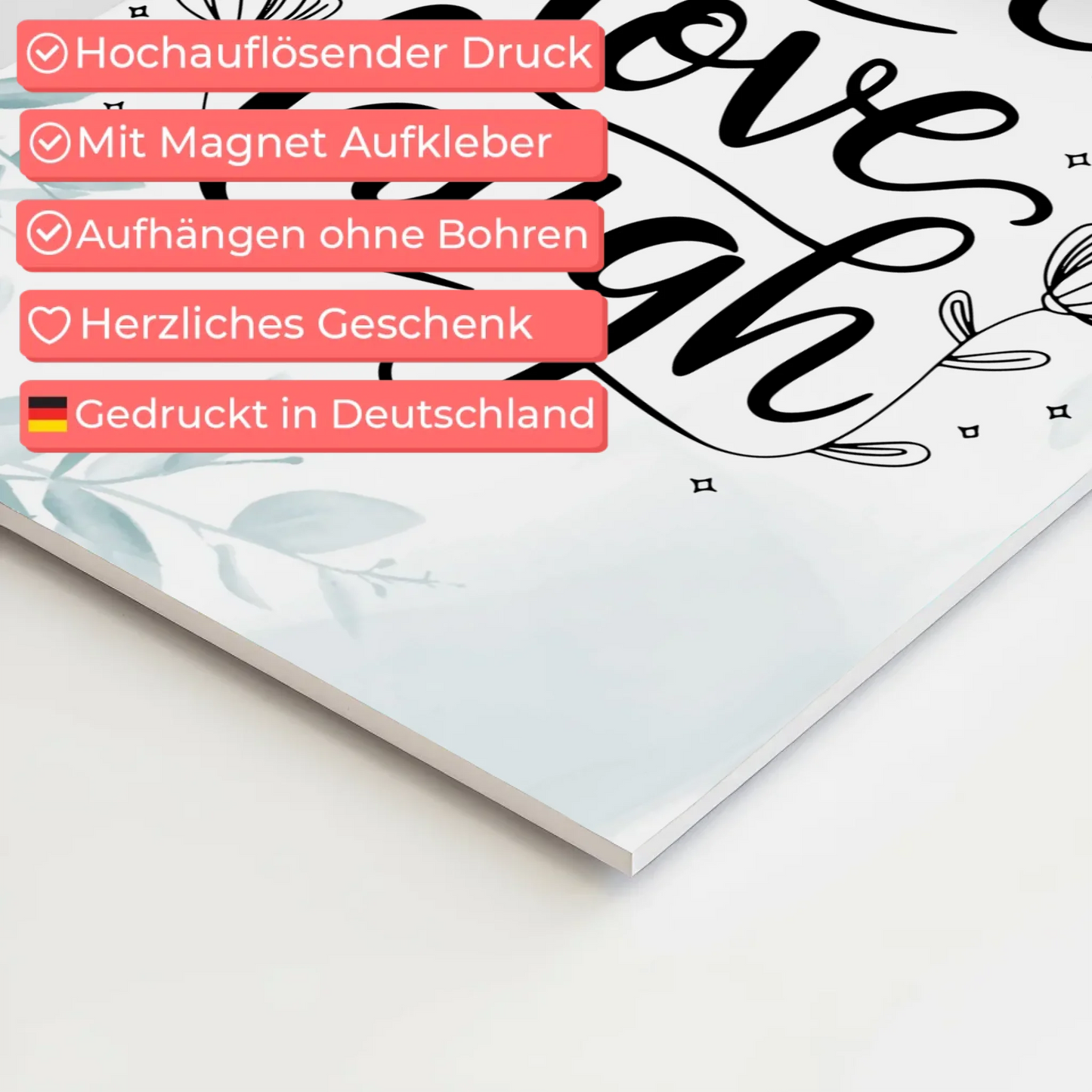 Sprüche Poster Magentisch Live Love Laugh Geschenk