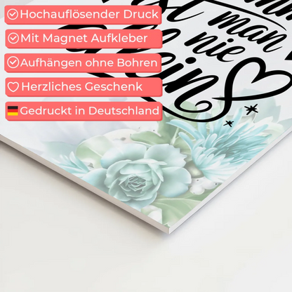 Magnet Poster mit Spruch Zusammen ist man nie allein