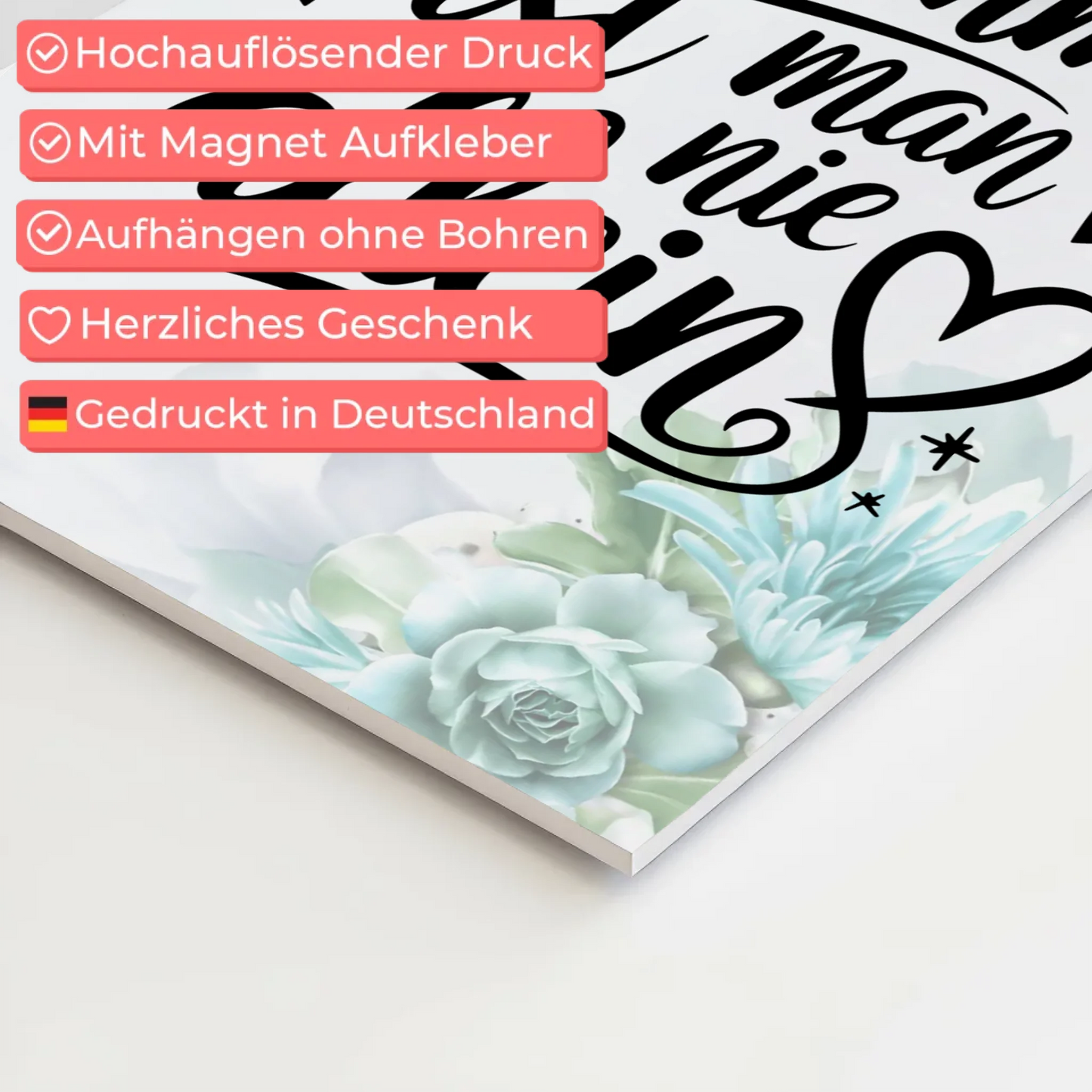 Magnet Poster mit Spruch Zusammen ist man nie allein