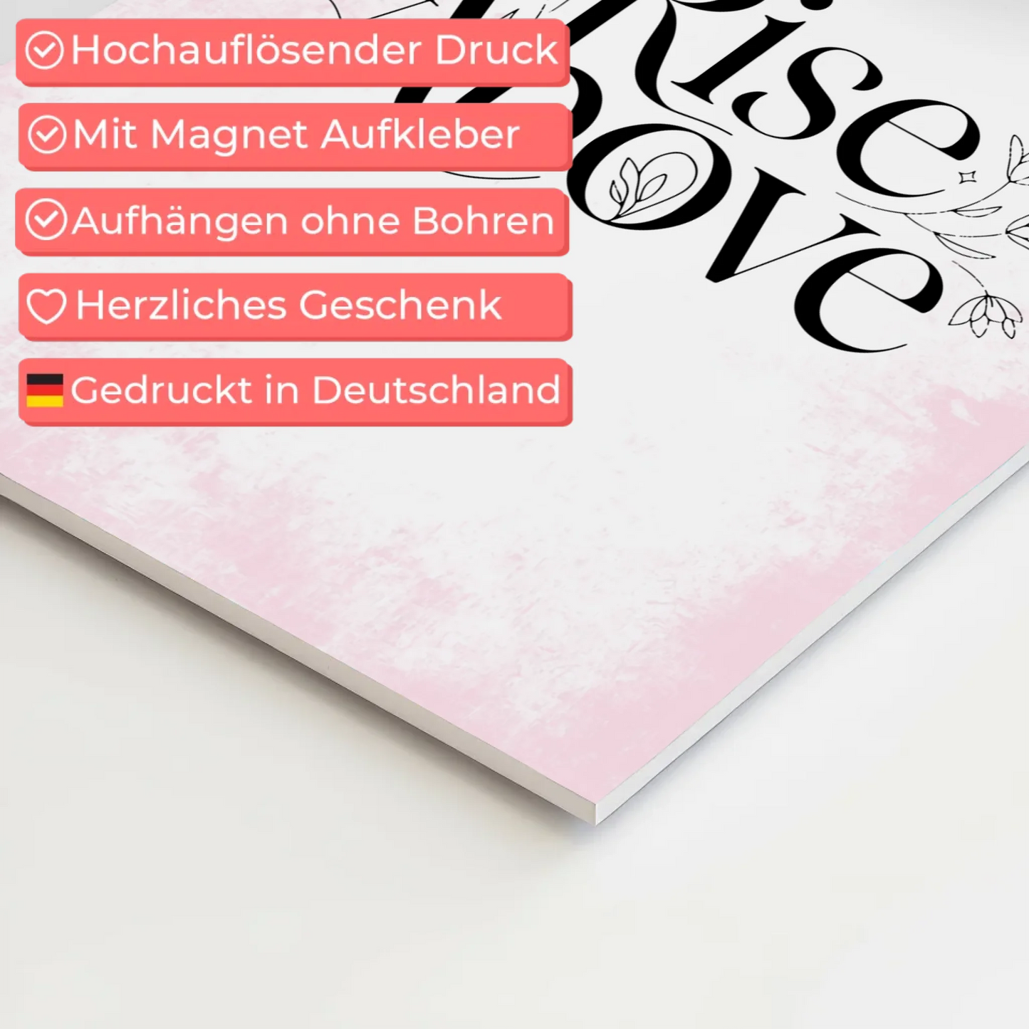 Magnet Poster Spruch Rise Above - Personalisiertes Geschenk