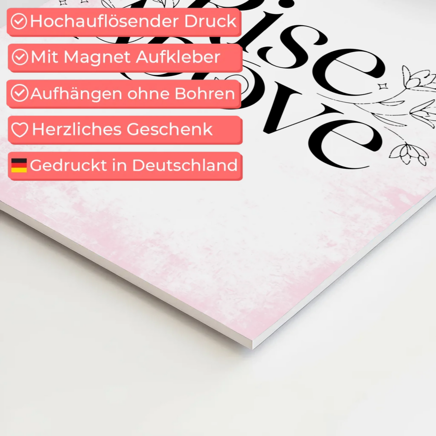 Magnet Poster Spruch Rise Above - Personalisiertes Geschenk