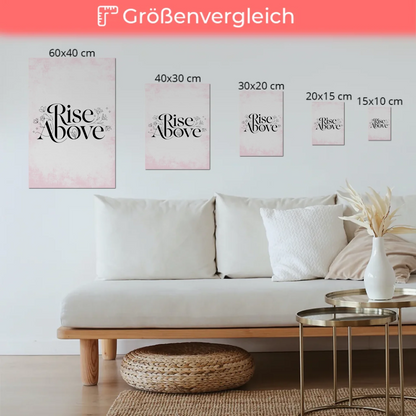 Magnet Poster Spruch Rise Above - Personalisiertes Geschenk