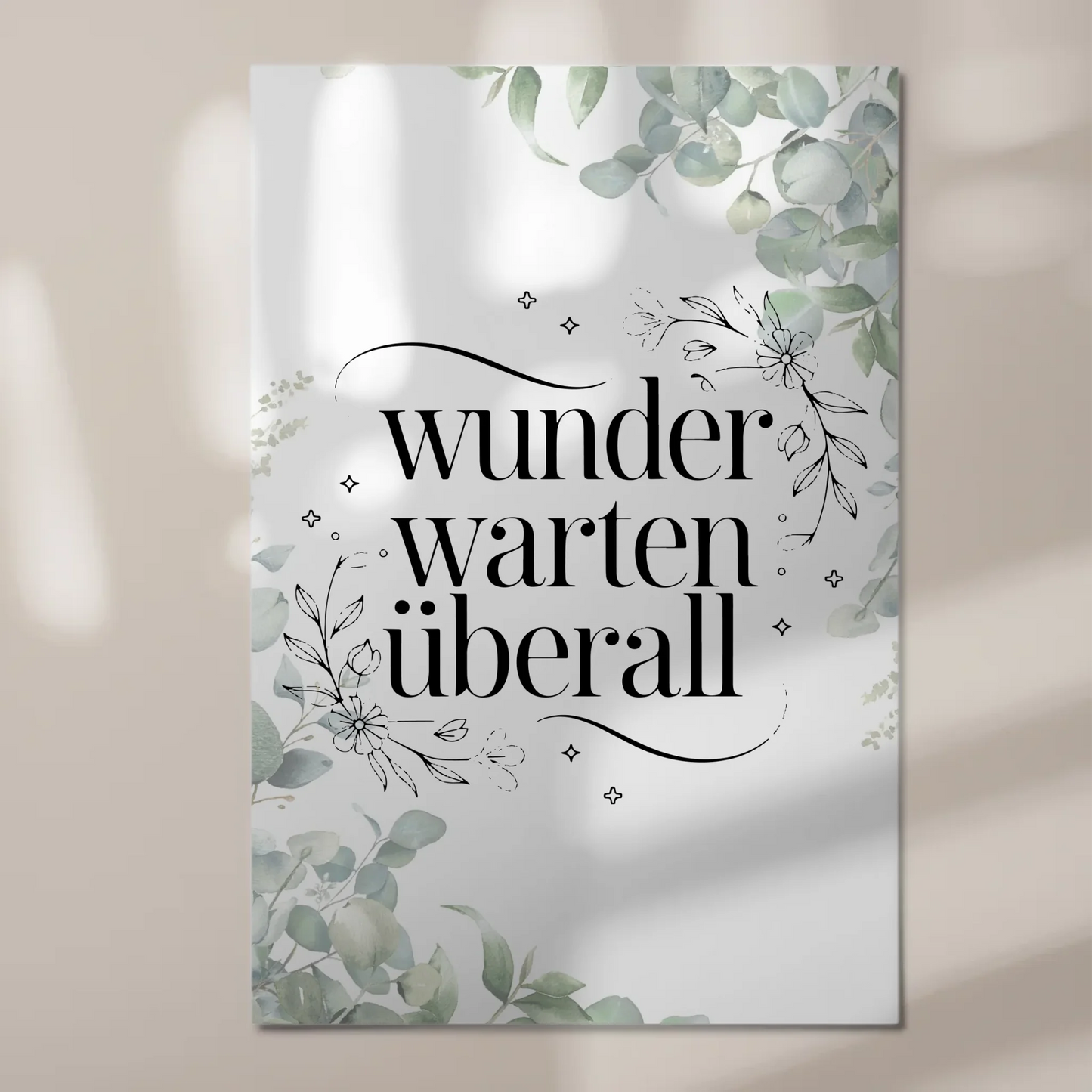 Spruch Fotoboard Magnet Wandbild Wunder warten überall