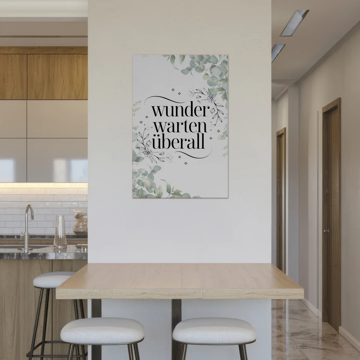 Spruch Fotoboard Magnet Wandbild Wunder warten überall