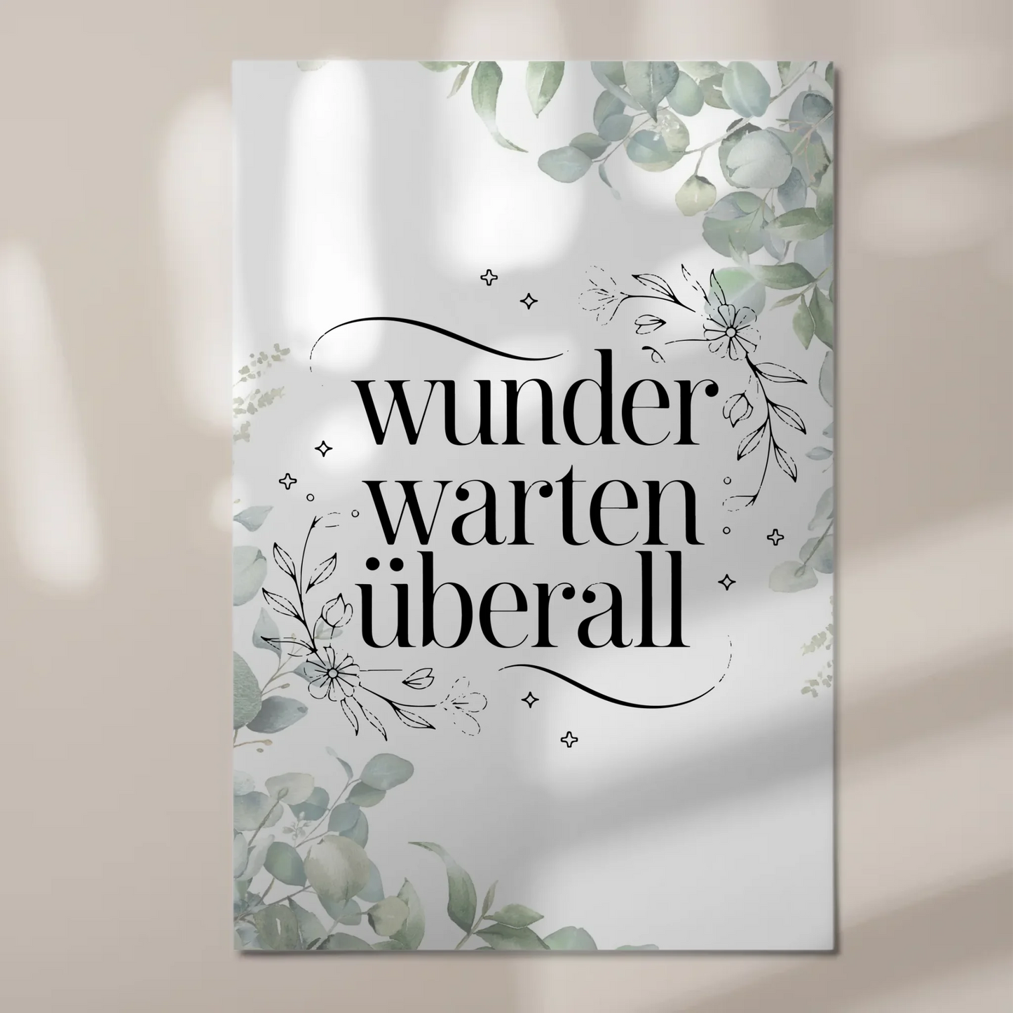 Spruch Fotoboard Magnet Wandbild Wunder warten überall