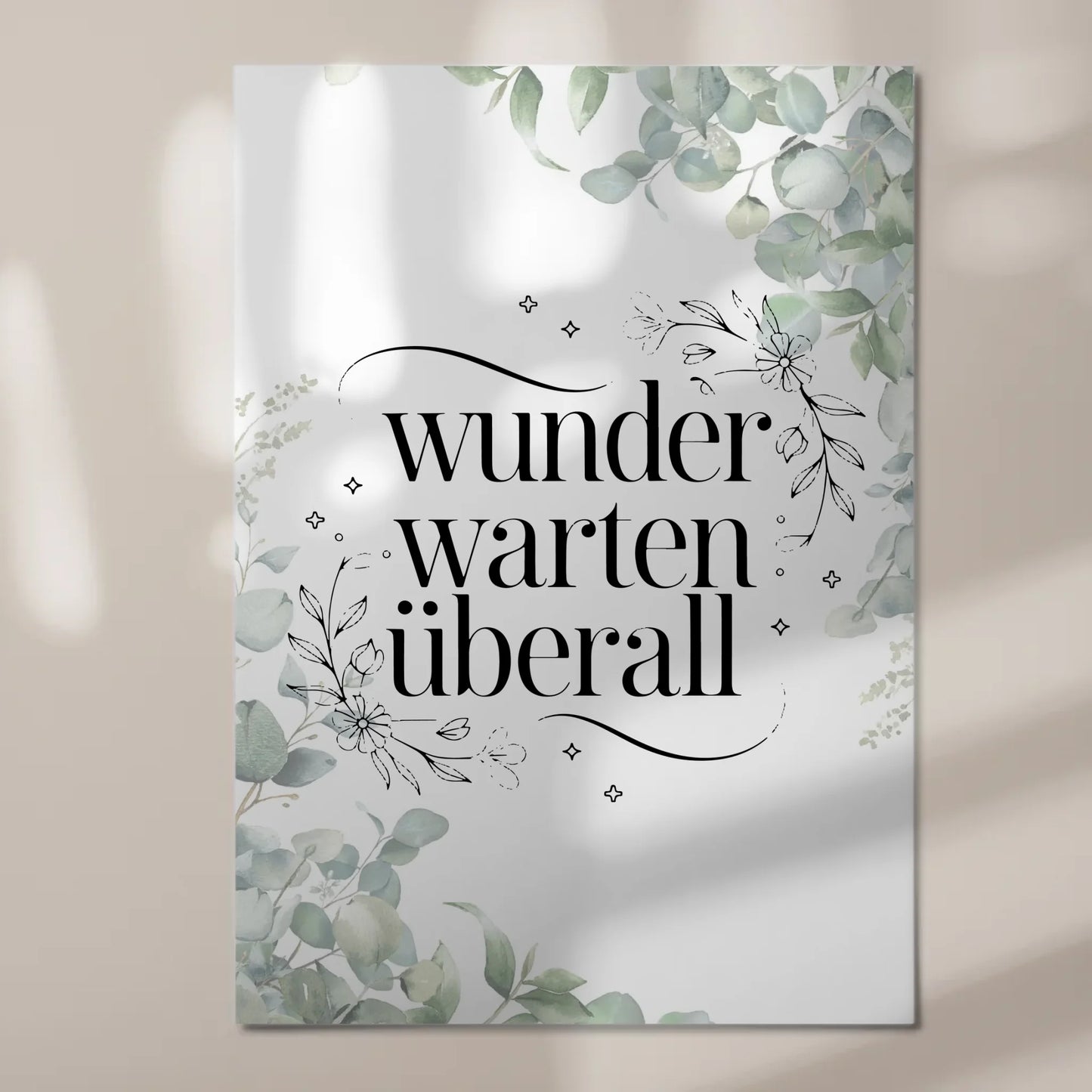 Spruch Fotoboard Magnet Wandbild Wunder warten überall