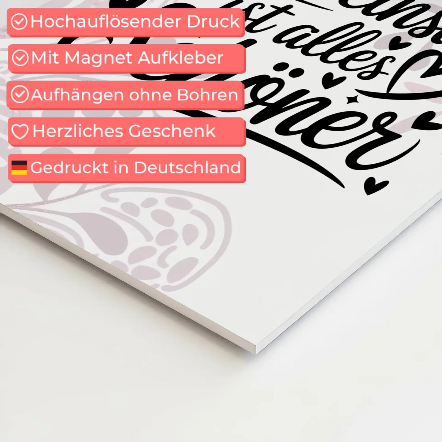 Sprüche Poster Magentisch Gemeinsam ist alles schöner