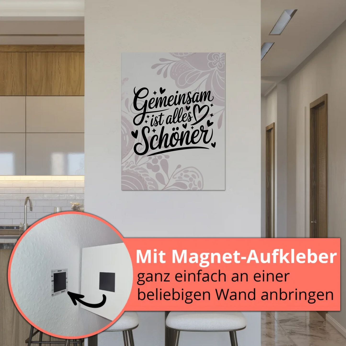 Sprüche Poster Magentisch Gemeinsam ist alles schöner